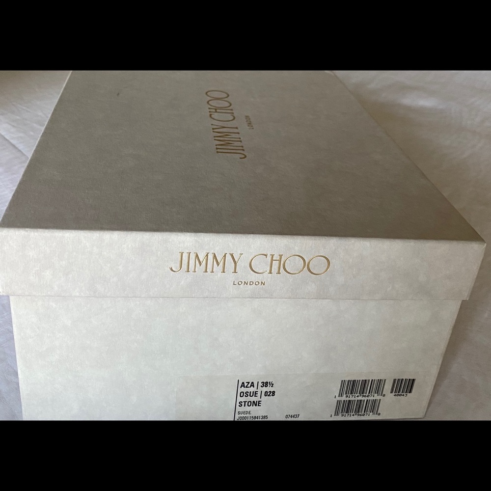 Jimmy Choo stone colored suede pumps